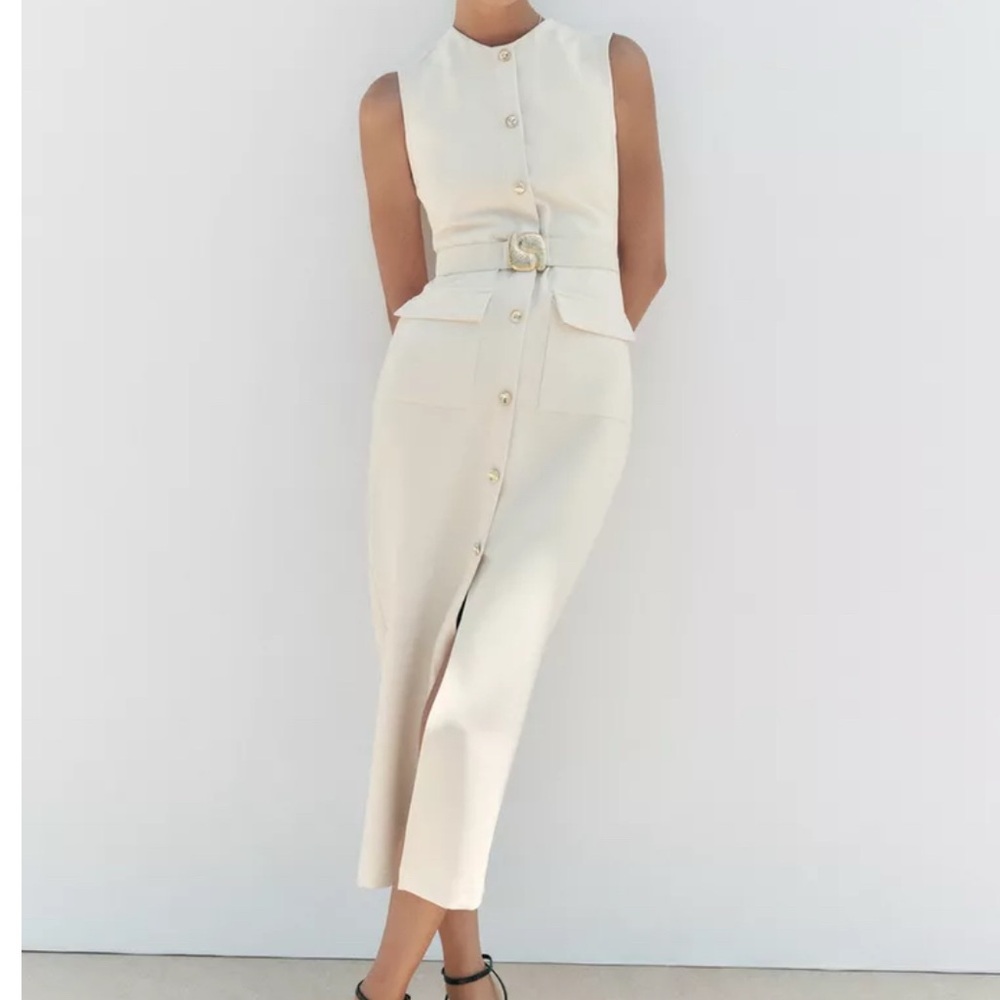 slim fit dress slacks Zara crepe dress